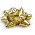 Gold Glitter Star Bow (1 1/4"x18 Loops, 1/4" Ribbon)